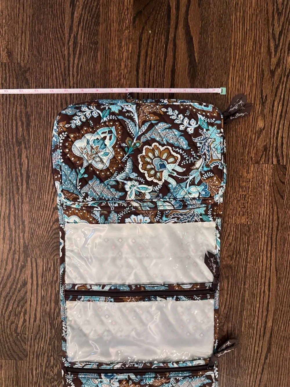 Vera Bradley Hanging Travel Organizer Java Blue Quilted Cotton Cosmetic Bag NWT